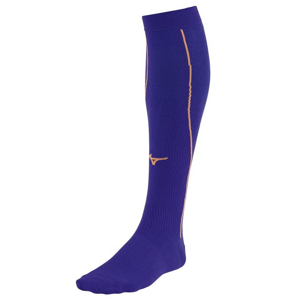 Mizuno Men's Compression Running Socks Purple/Orange (421543-DKJ)